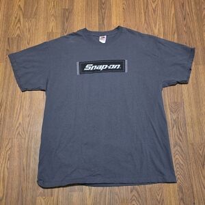 Vintage 90s Snap-On Tools Grey Box Logo T-Shirt Mens Large FOTL Heavy HD D72